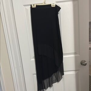 BCBGMaxAzria Black Layered Midi Skirt